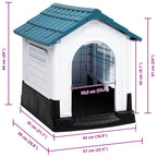 Caseta para perros polipropileno azul 57x68x66 cm