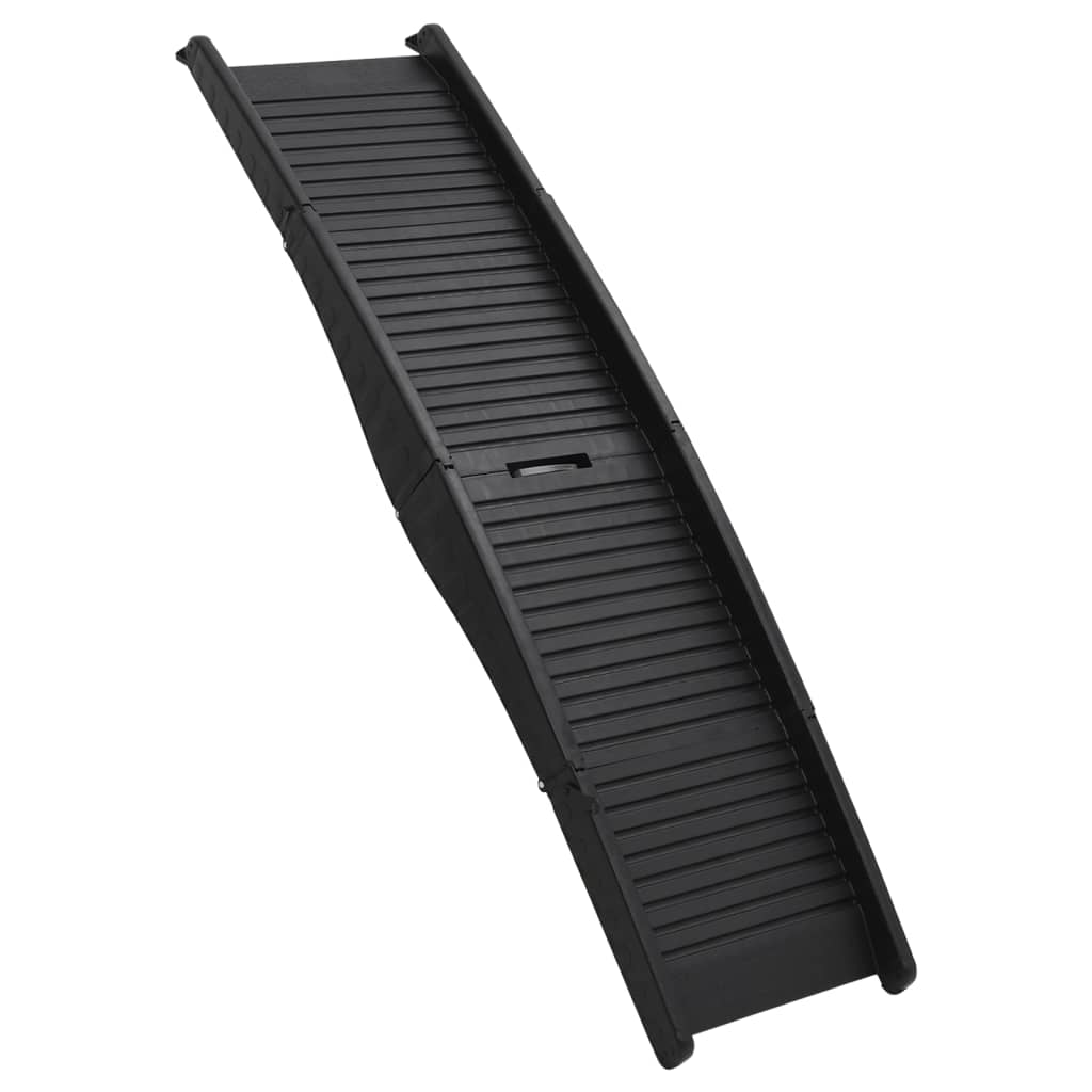 Rampa plegable para perros plástico negro 153x40x12,5 cm