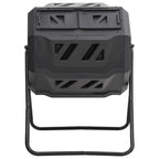 Contenedor de compostaje de jardín negro 73x64x95 cm 160 L