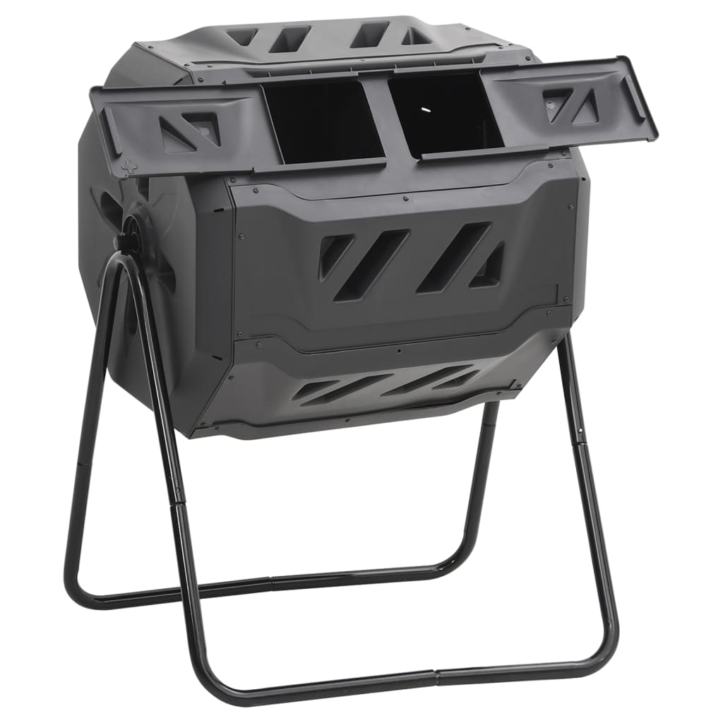 Contenedor de compostaje de jardín negro 73x64x95 cm 160 L