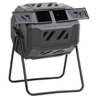 Contenedor de compostaje de jardín negro 73x64x95 cm 160 L