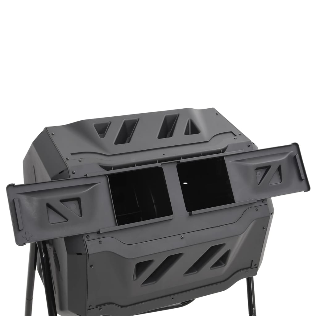 Contenedor de compostaje de jardín negro 73x64x95 cm 160 L
