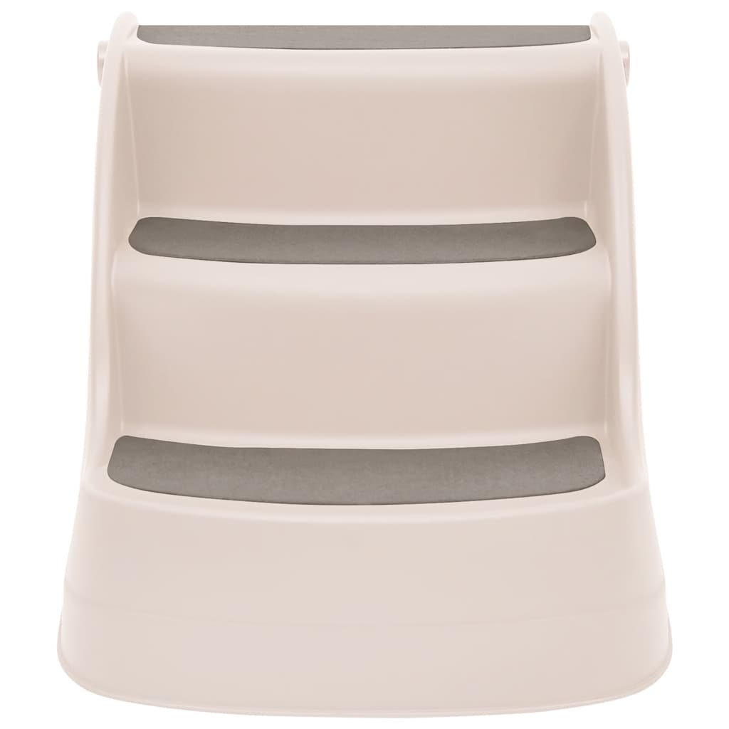 Escalera perros plegable 3 peldaños plástico crema 50x38x38cm
