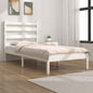 Estructura de cama de madera de pino maciza blanca 140x190 cm