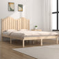 Estructura de cama de madera de pino maciza blanca 140x190 cm