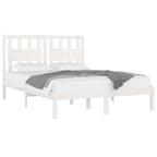 Estructura de cama de madera de pino maciza blanca 140x190 cm