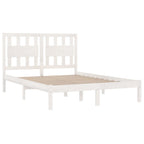 Estructura de cama de madera de pino maciza blanca 140x190 cm