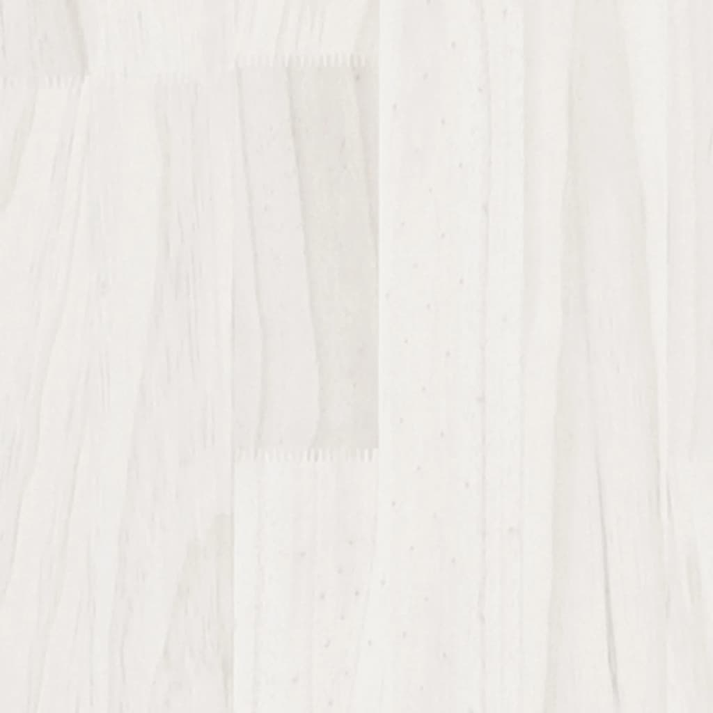 Estructura de cama de madera de pino maciza blanca 140x190 cm