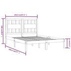 Estructura de cama de madera de pino maciza blanca 140x190 cm