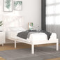 Estructura de cama de madera de pino maciza blanca 140x190 cm