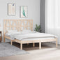Estructura de cama de madera de pino maciza blanca 140x190 cm