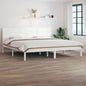 Estructura de cama de madera de pino maciza blanca 140x190 cm