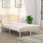Estrutura de cama Super King branca em madeira maciça 180x200 cm
