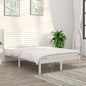 Estrutura de cama Super King branca em madeira maciça 180x200 cm