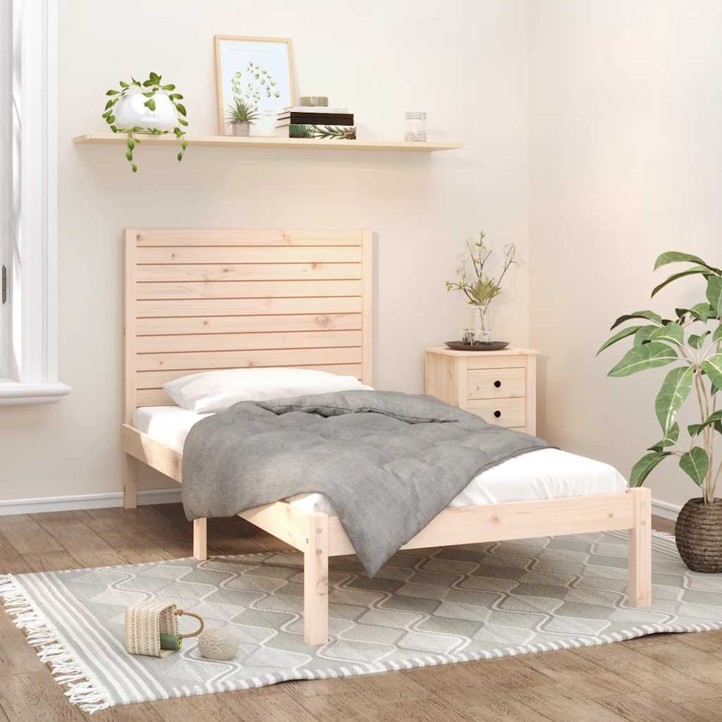 Estructura cama de madera maciza blanca super king 180x200 cm