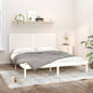 Estrutura de cama Super King branca em madeira maciça 180x200 cm