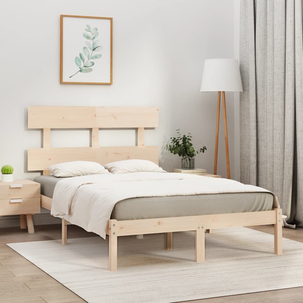 Estructura cama de madera maciza blanca super king 180x200 cm