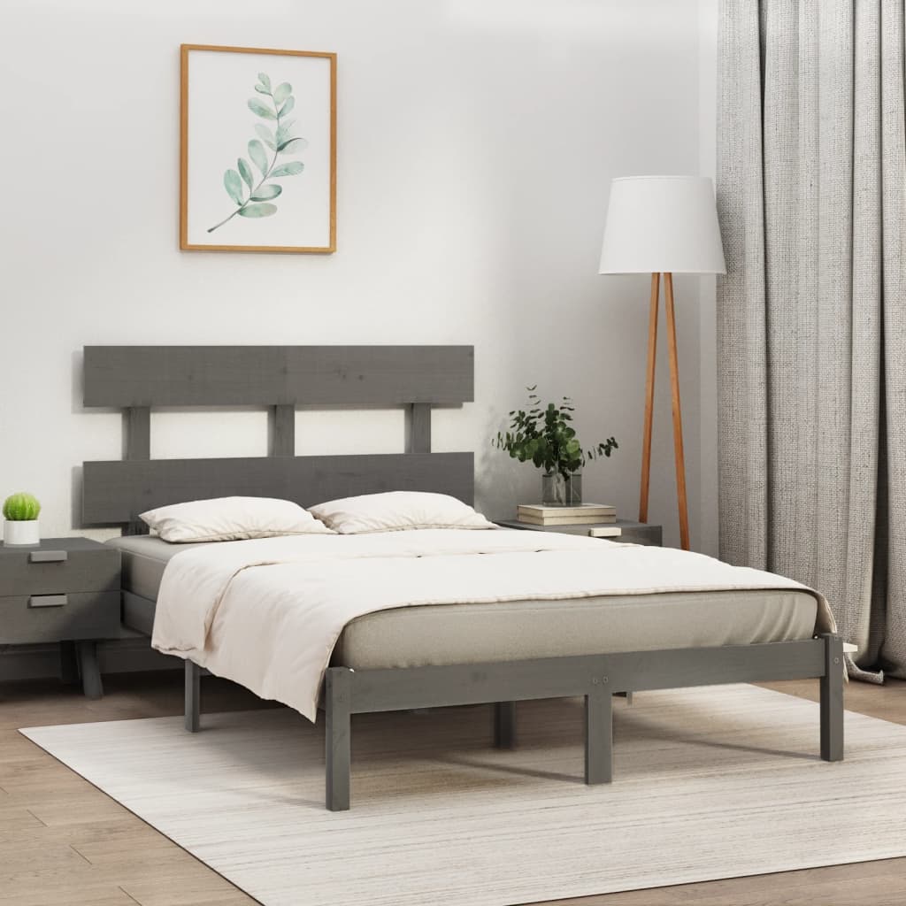 Estructura cama de madera maciza blanca super king 180x200 cm