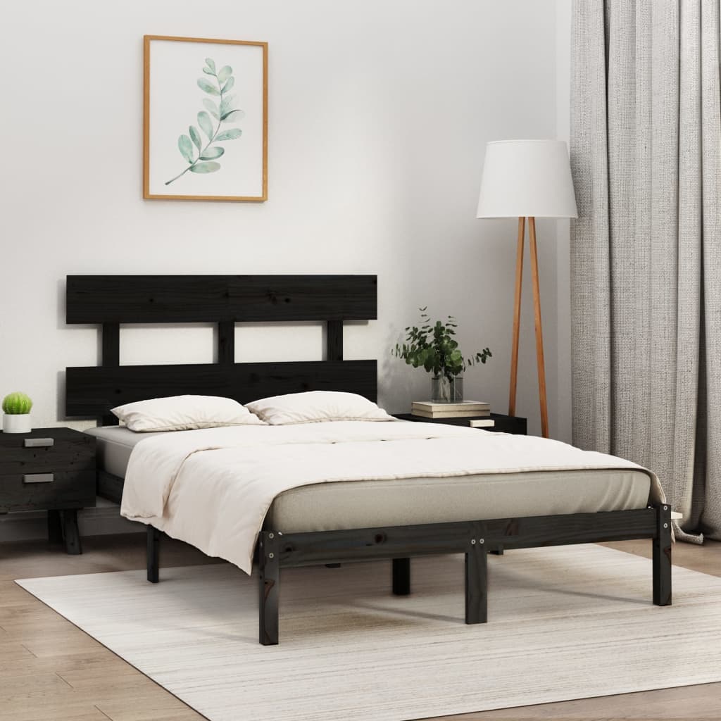 Estructura cama de madera maciza blanca super king 180x200 cm