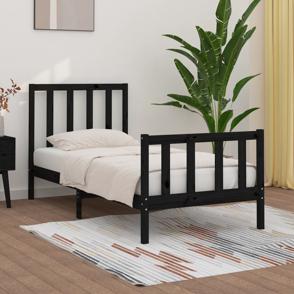 Estructura cama sin colchón madera maciza marrón miel 120x200cm