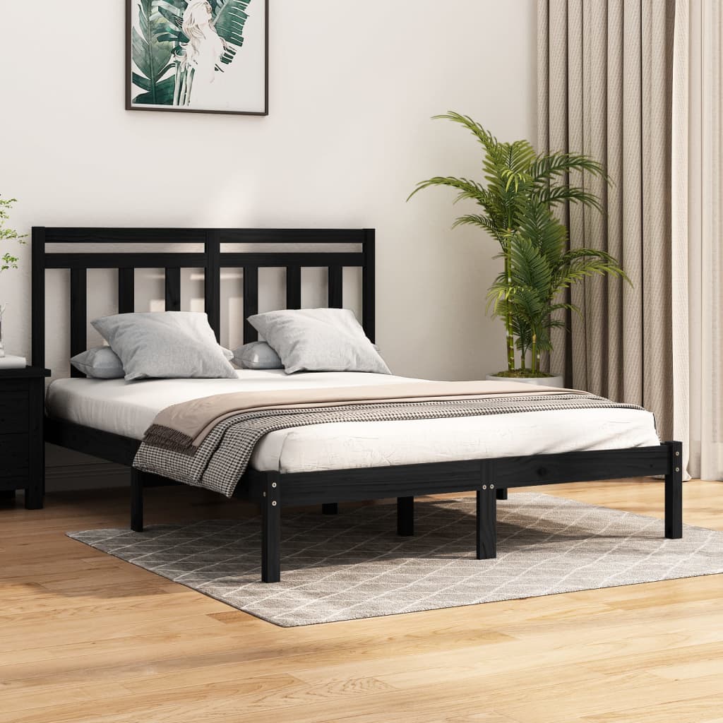 Estructura cama sin colchón madera maciza marrón miel 120x200cm