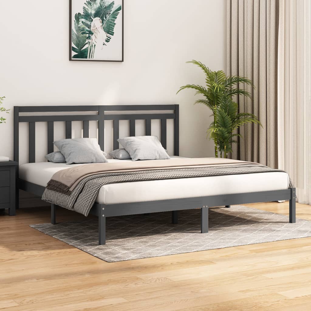 Estructura cama sin colchón madera maciza marrón miel 120x200cm