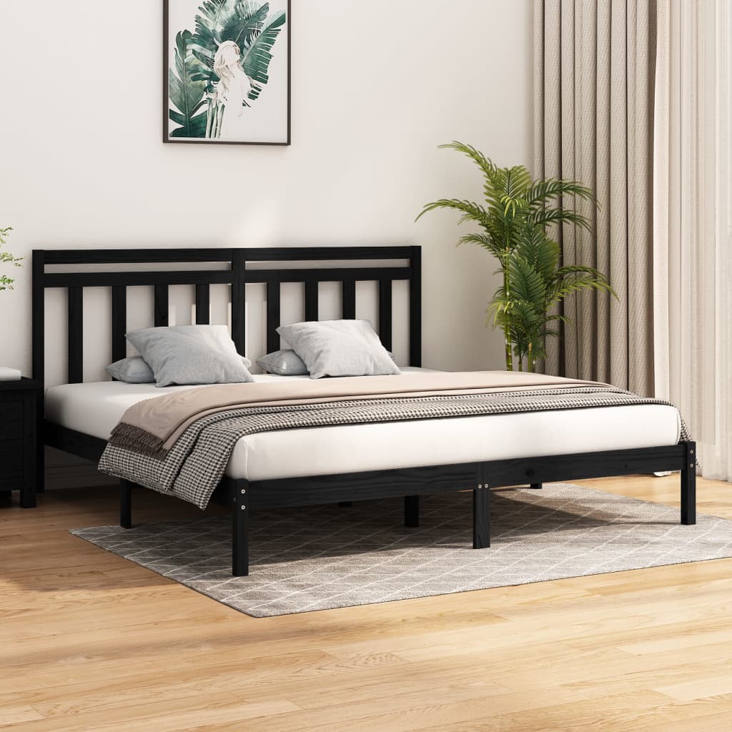 Estructura cama sin colchón madera maciza marrón miel 120x200cm