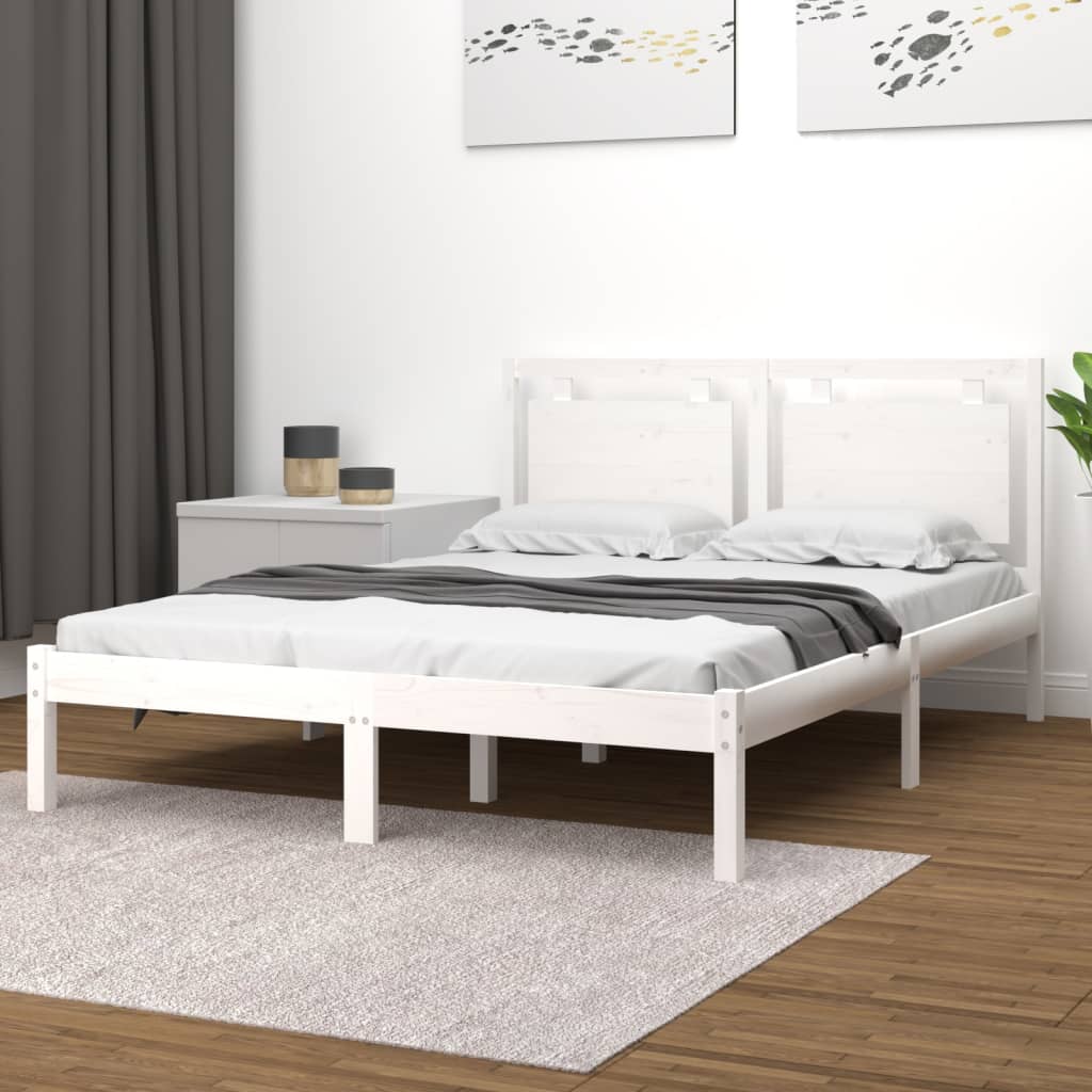 Estructura cama sin colchón madera maciza marrón miel 120x200cm