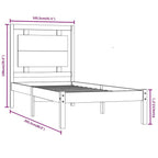 Estructura de cama de madera maciza 100x200 cm