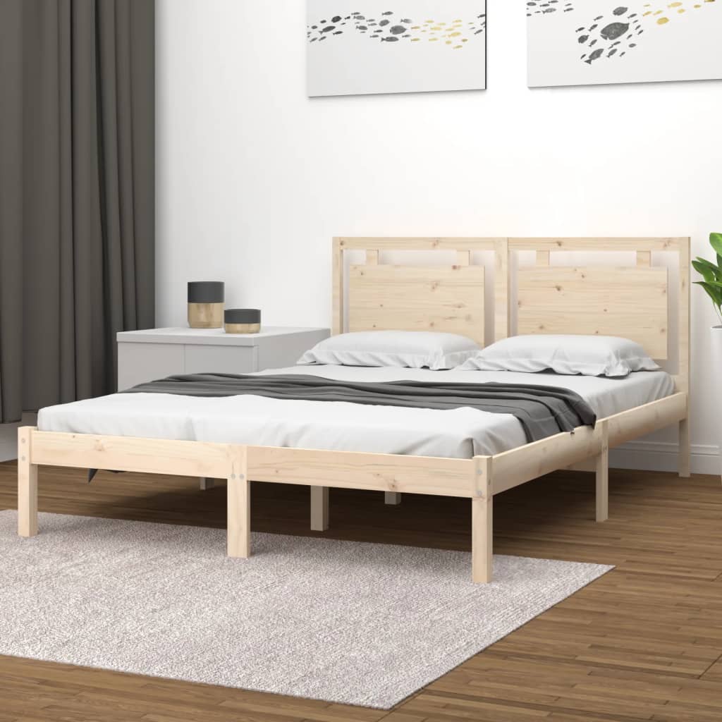 Estructura de cama de madera maciza 100x200 cm