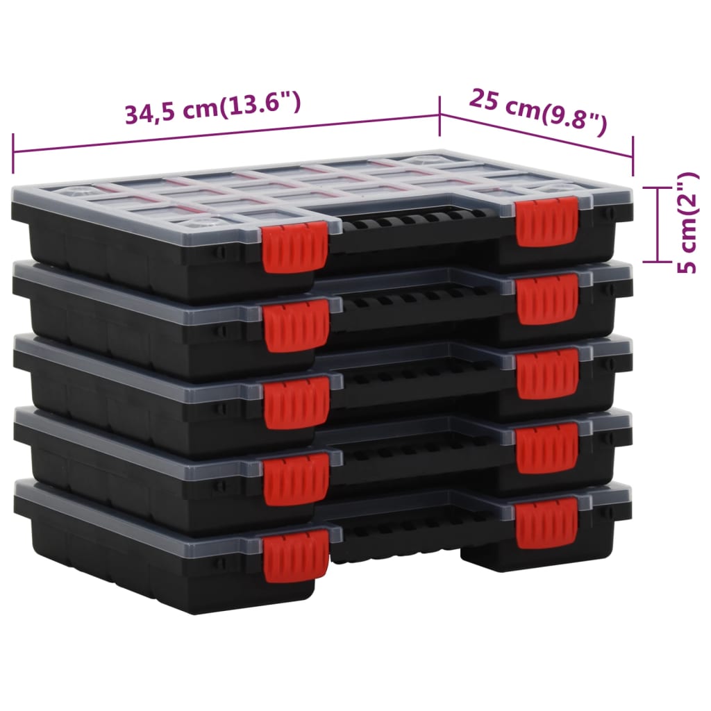 Cajas de accesorios 10 unidades polipropileno 34,5x25x5 cm