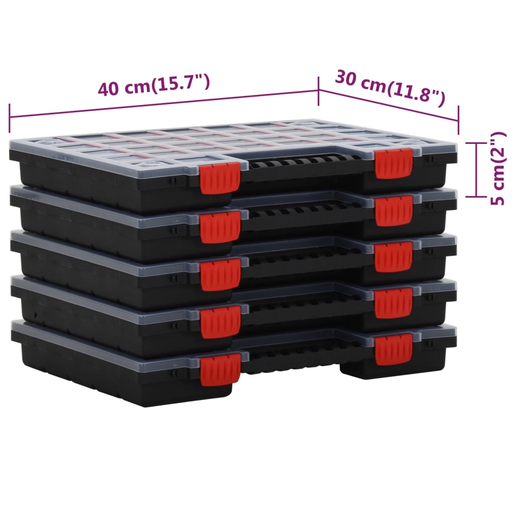 Cajas de accesorios 10 unidades polipropileno 40x30x5 cm