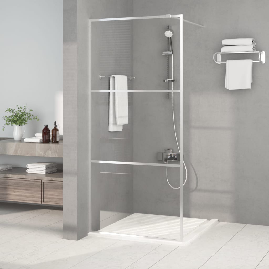 Mampara de ducha accesible vidrio ESG blanco 100x195 cm