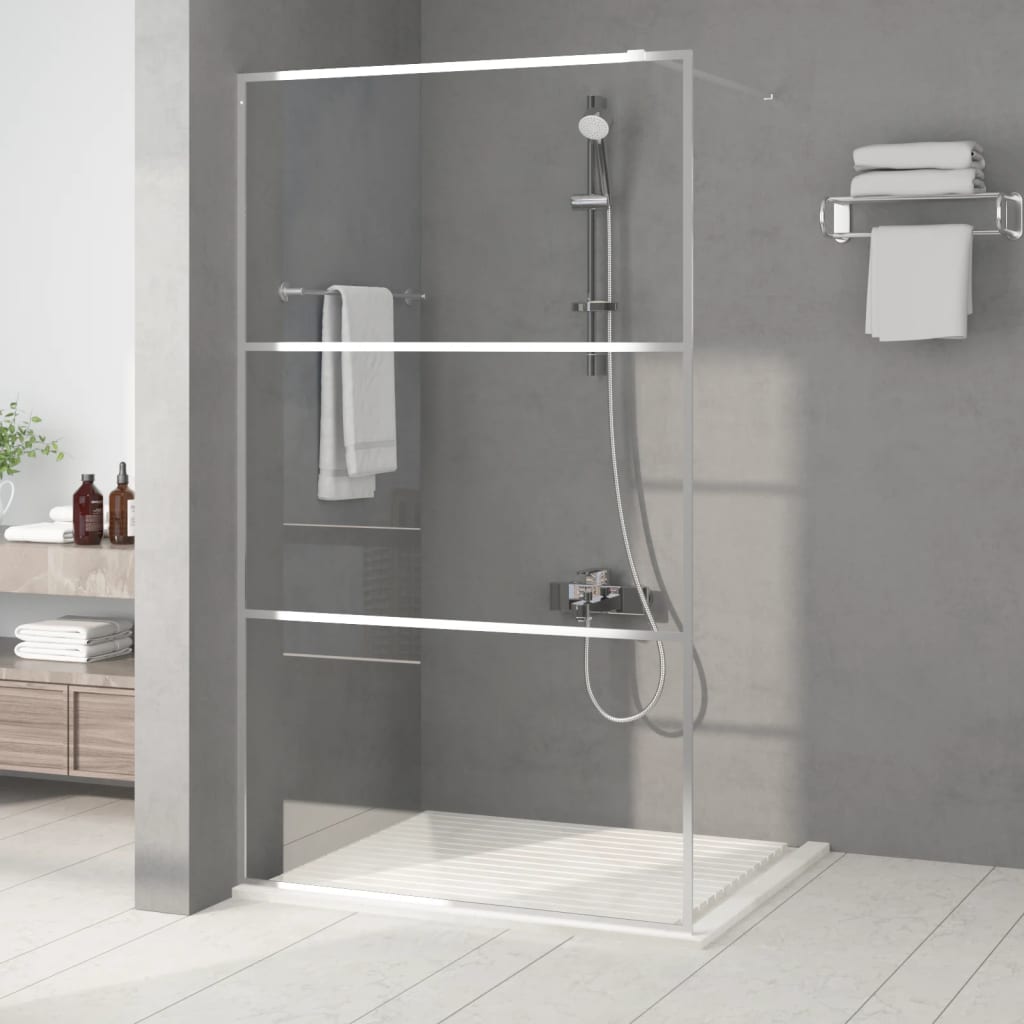 Mampara de ducha accesible vidrio ESG blanco 100x195 cm