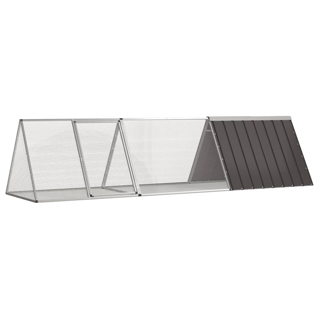 Jaula de conejos acero galvanizado antracita 200x91x100 cm