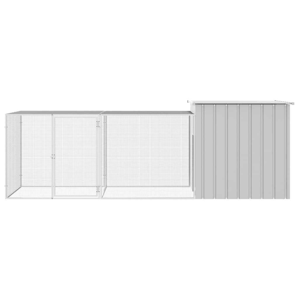 Gallinero de acero galvanizado gris 300x91x100 cm