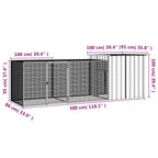 Gallinero de acero galvanizado gris 300x91x100 cm