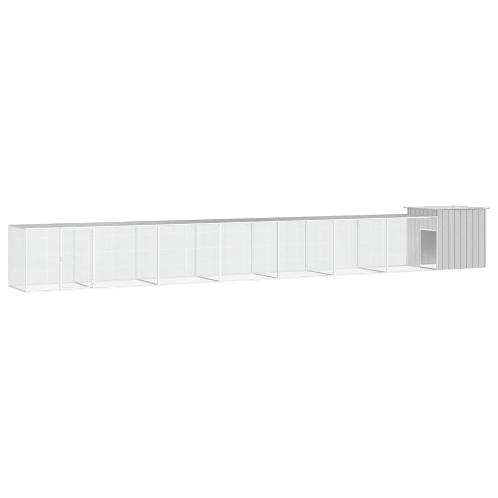 Galvanized Steel Chicken Coop Gray 300x91x100 cm