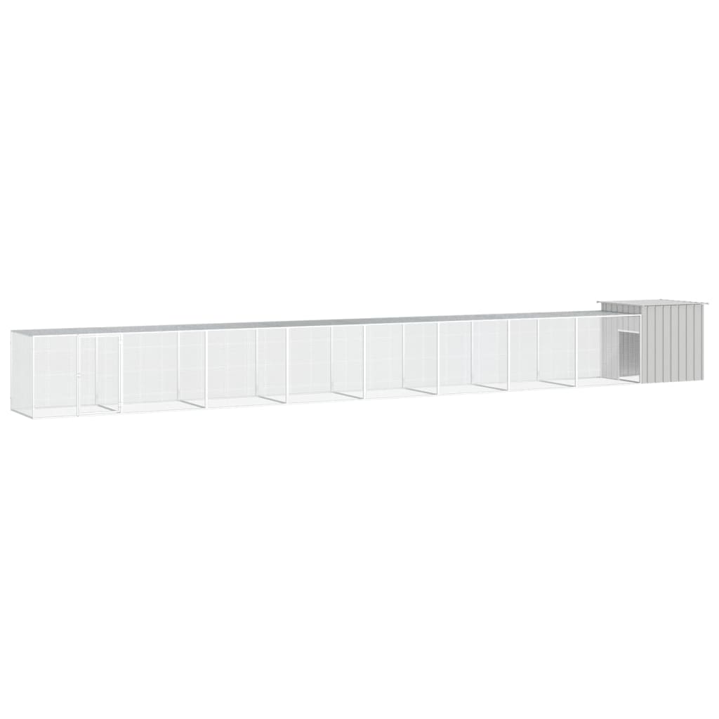 Galvanized Steel Chicken Coop Gray 300x91x100 cm