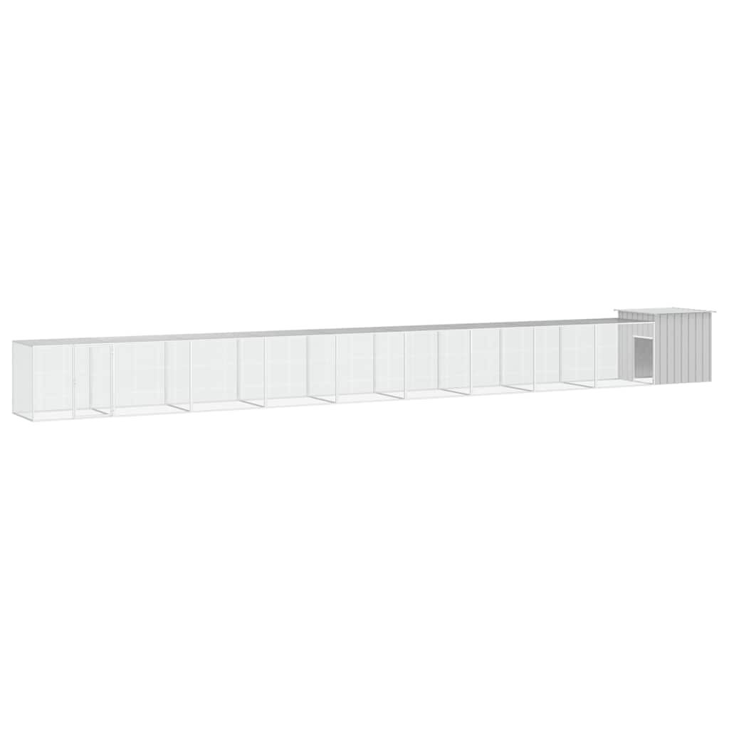 Galvanized Steel Chicken Coop Gray 300x91x100 cm