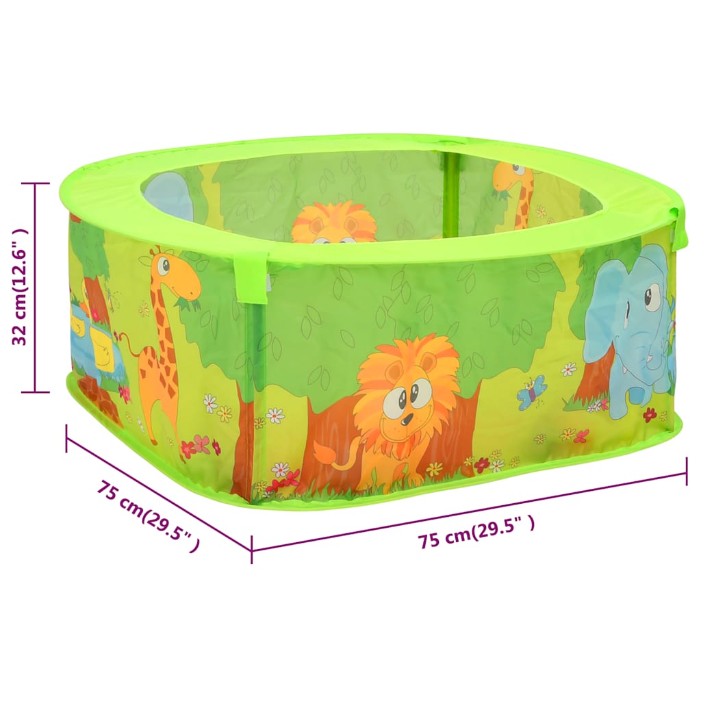 Piscina de bolas para niños con 300 bolas 75x75x32 cm