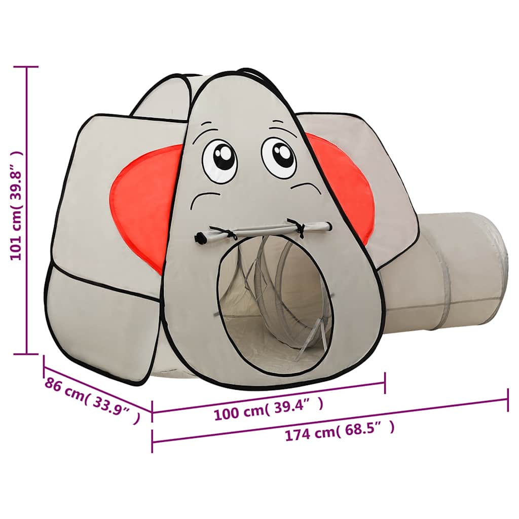 Tienda de juegos diseño de elefante 250 bolas gris 174x86x101cm