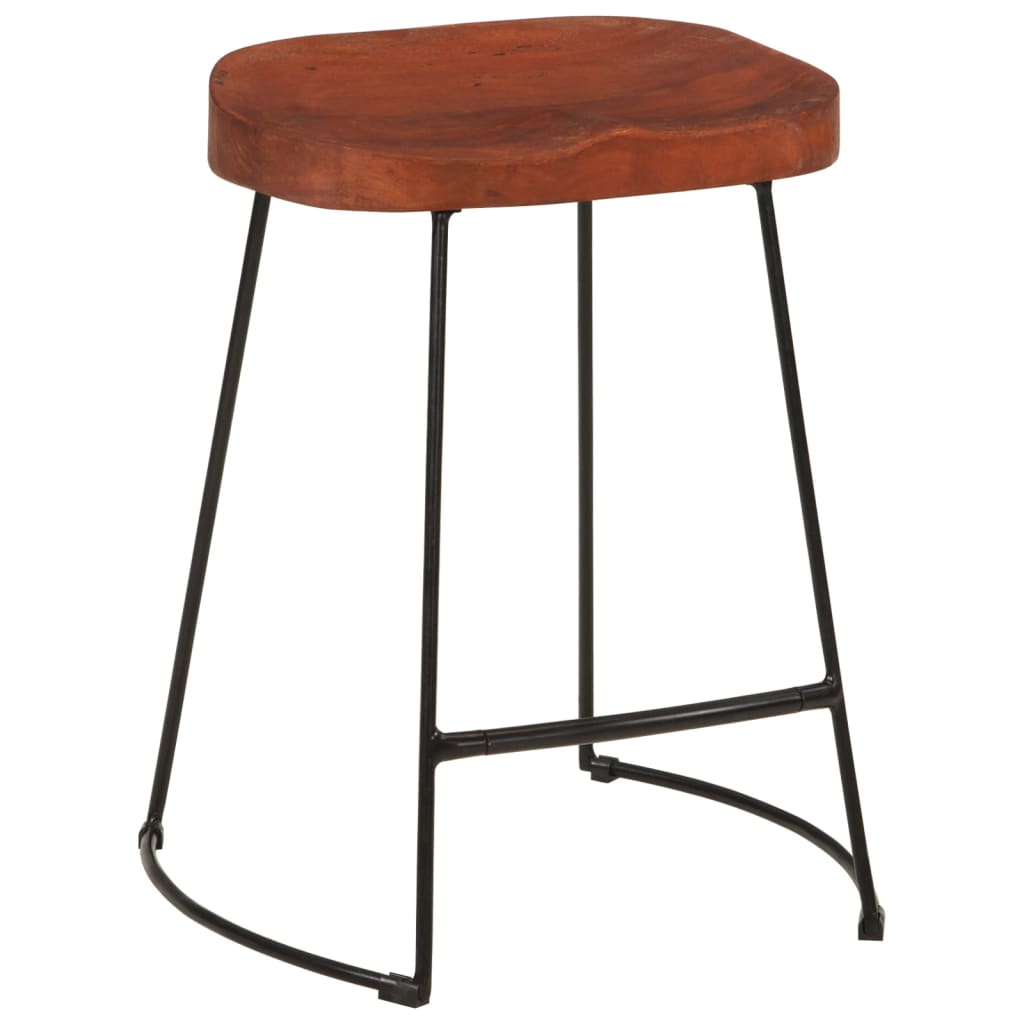 Taburetes de bar Gavin 2 uds madera mango maciza 45x38x53 cm