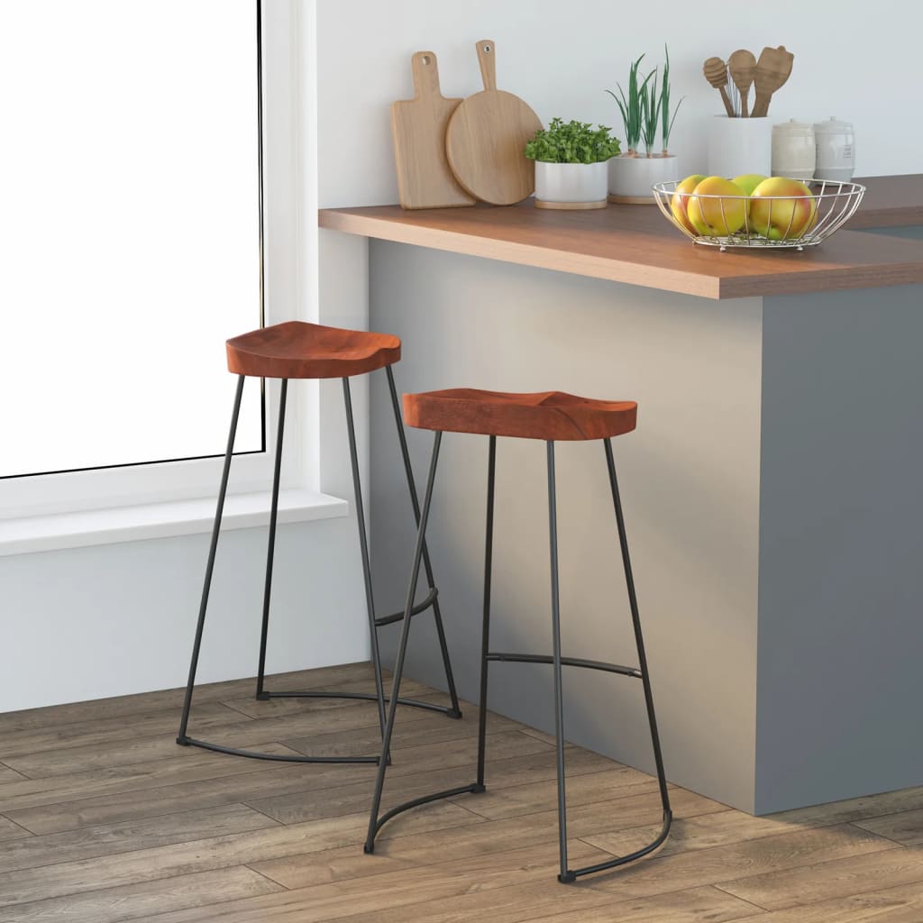 Gavin Bar Stools 2 pcs solid mango wood 45x38x53 cm