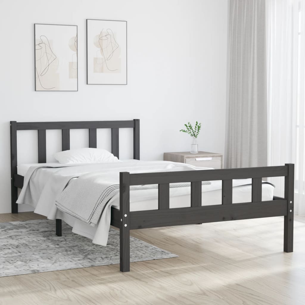 Estructura cama sin colchón madera maciza marrón miel 120x200cm