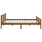 Estructura cama sin colchón madera maciza marrón miel 120x200cm