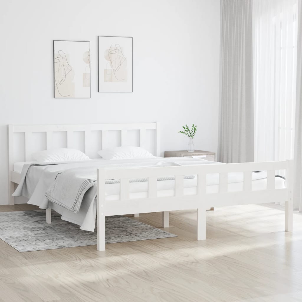 Estructura cama sin colchón madera maciza marrón miel 120x200cm