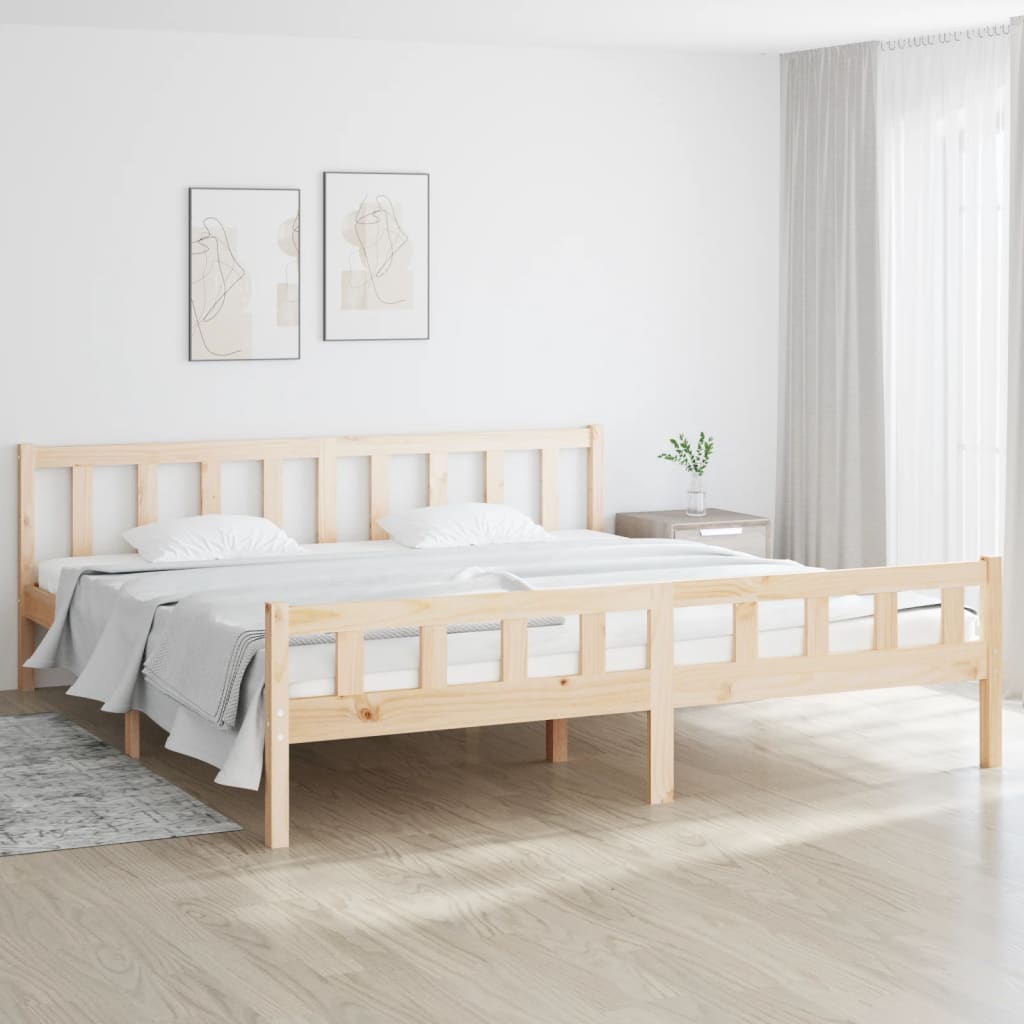 Estructura cama sin colchón madera maciza marrón miel 120x200cm