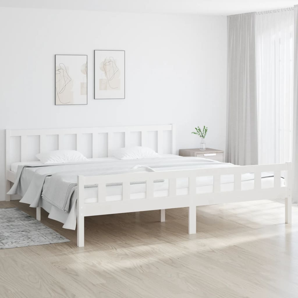 Estructura cama sin colchón madera maciza marrón miel 120x200cm