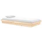 Estructura de cama de madera maciza 90x200 cm